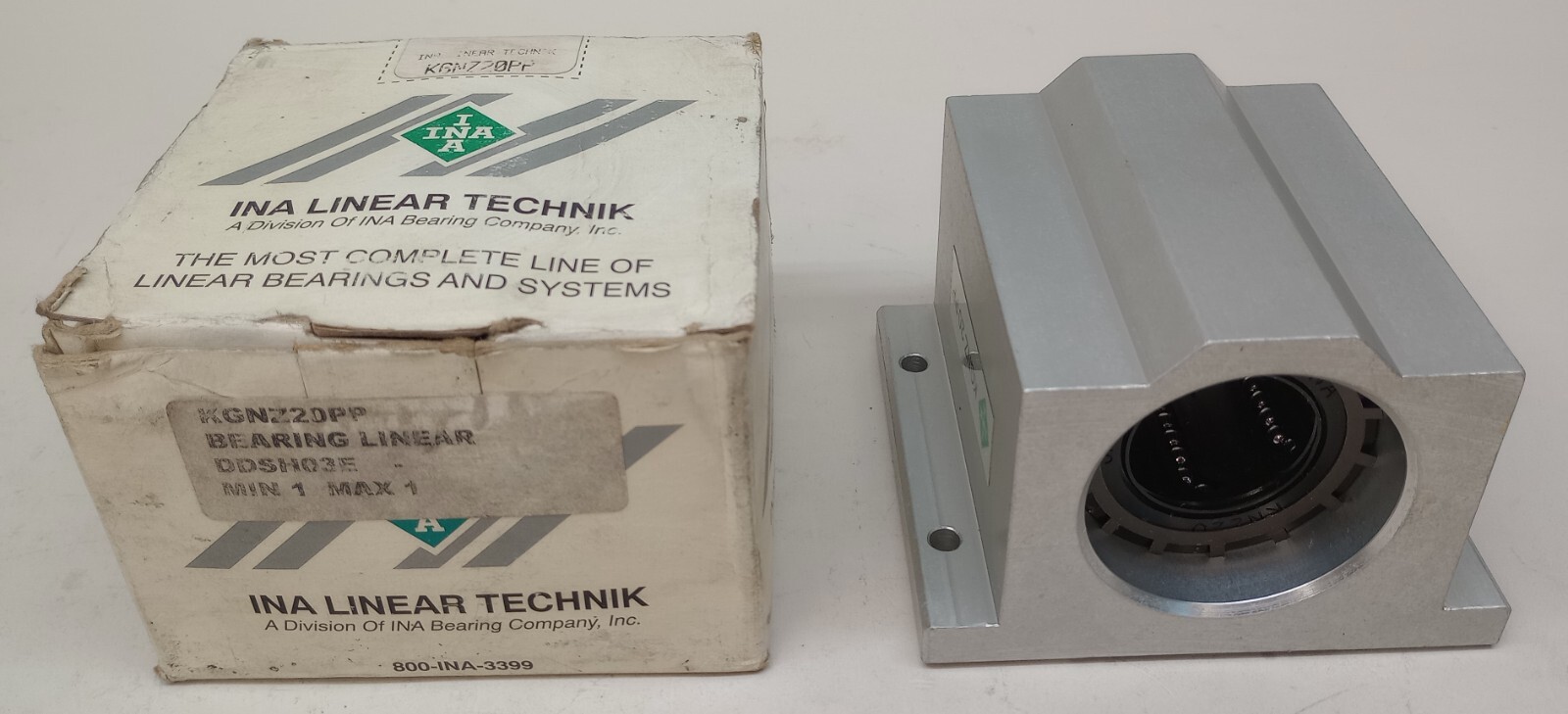 INA KGNZ20PP Linear Bearing 1.250in Shaft Diameter 3.625in Overall Width