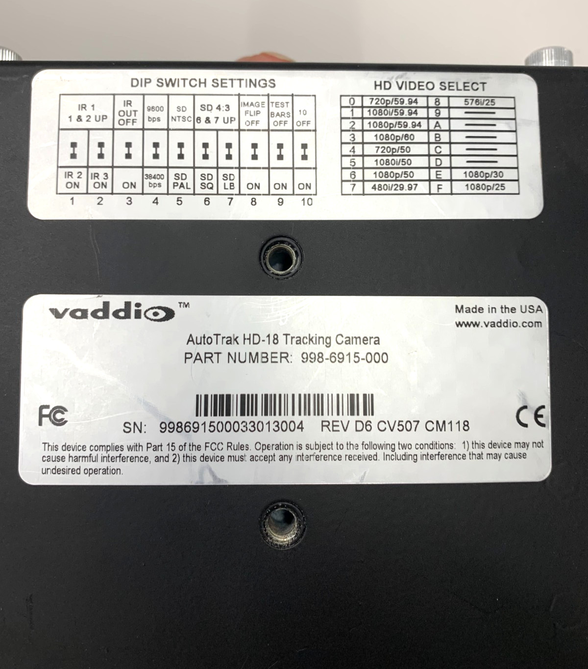 Vaddio Clearview HD-18 PTZ Cameras Security Conferencing Streaming