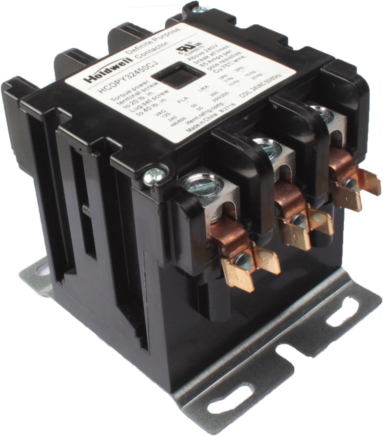 42DF35AJ 3 Pole 50 Amp 24V Coil Definite Purpose Air Conditioner Contactor