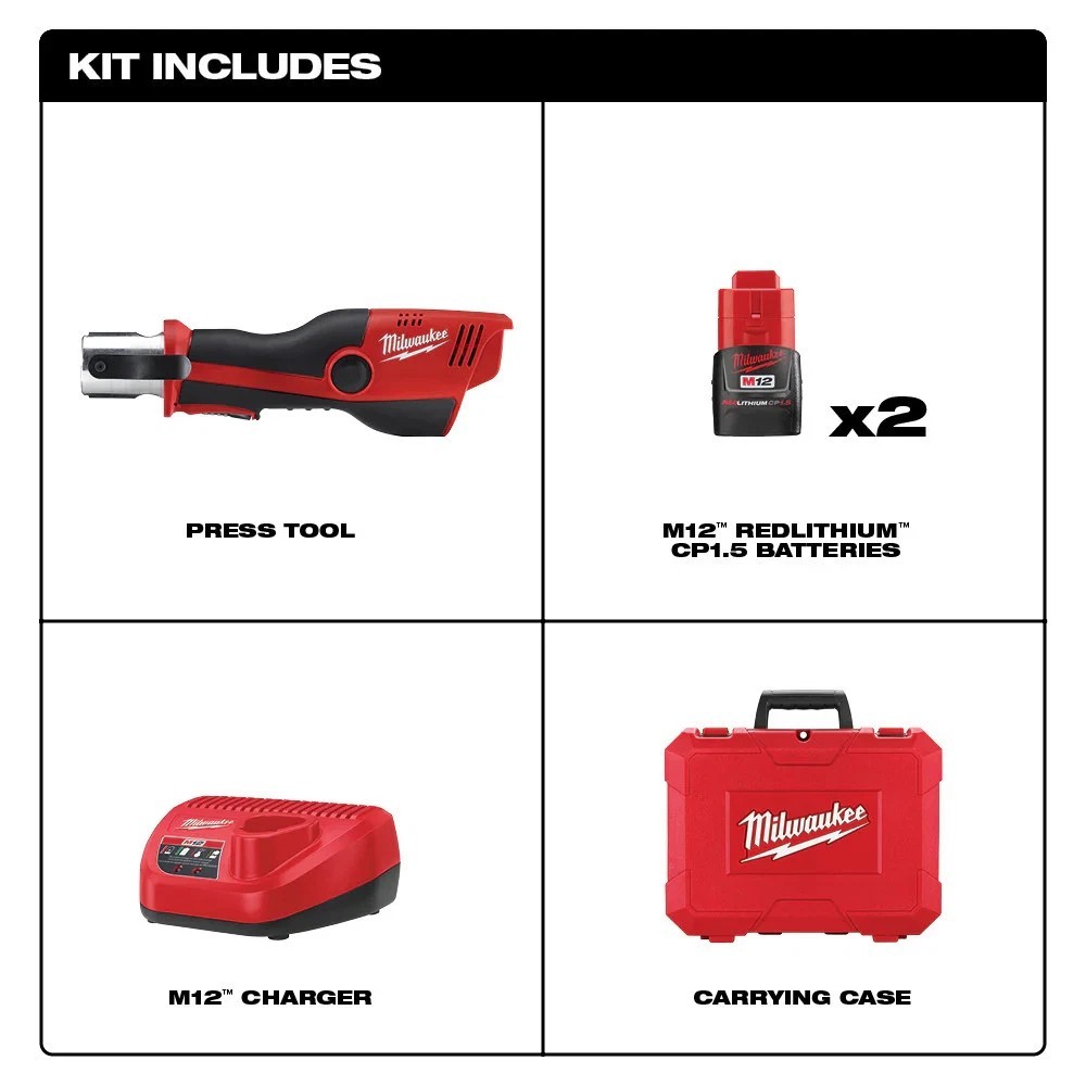 Milwaukee 2473-20 M12 12V FORCE LOGIC Cordless Press Tool – Bare Tool