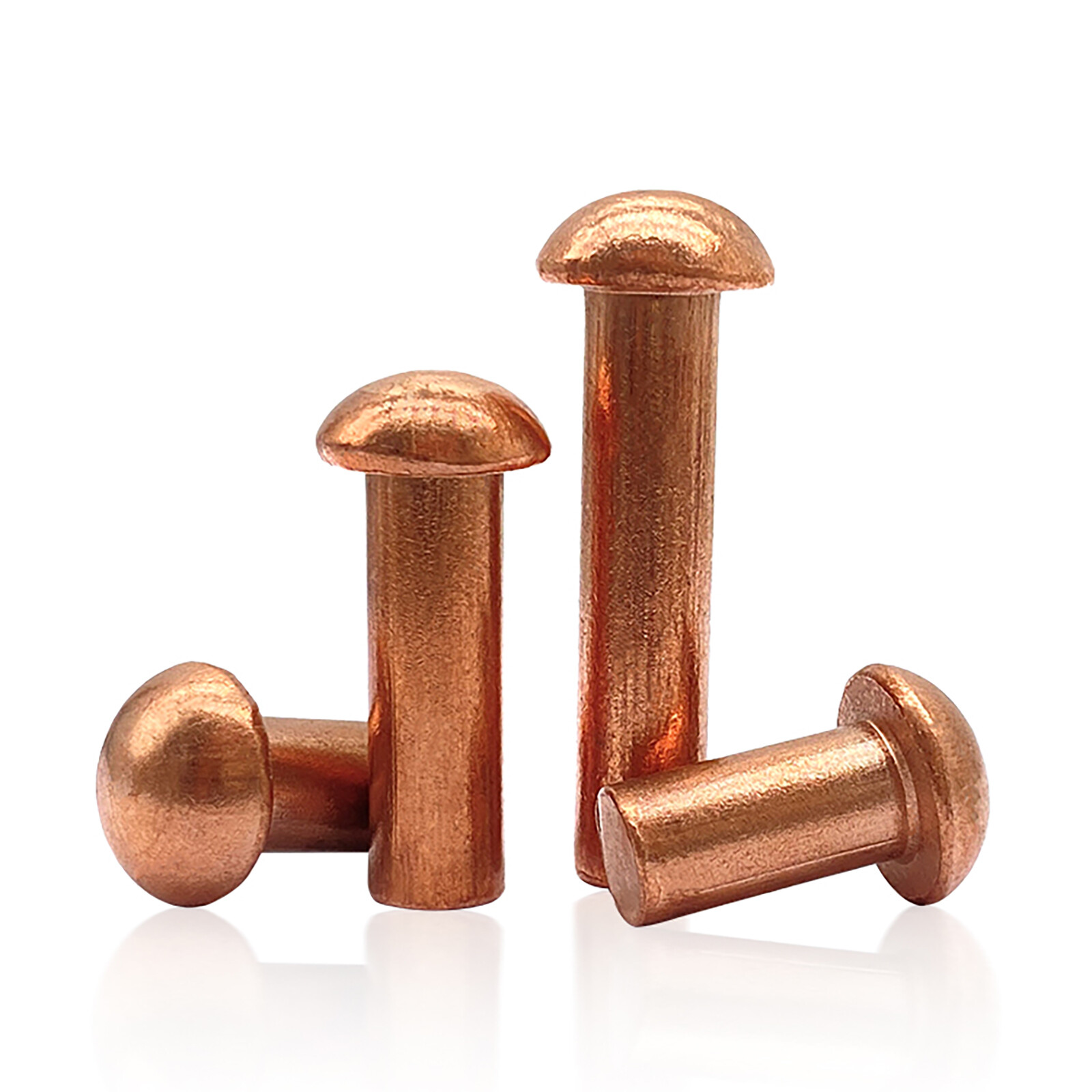 Solid Copper Dome Head / Round Head Rivets DIN 660 – 1/16″ 1/8″ 3/16″ 1/4″ 1/3″