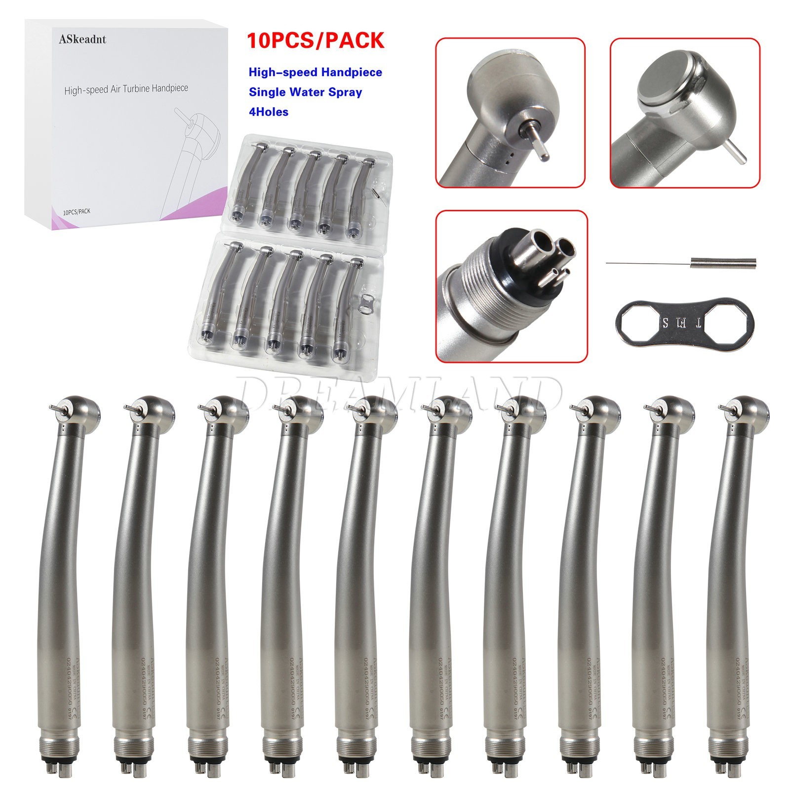 10x Dental High Speed Handpiece Push Button 4 Holes Fit NSK PANA MAX ADA4 USA