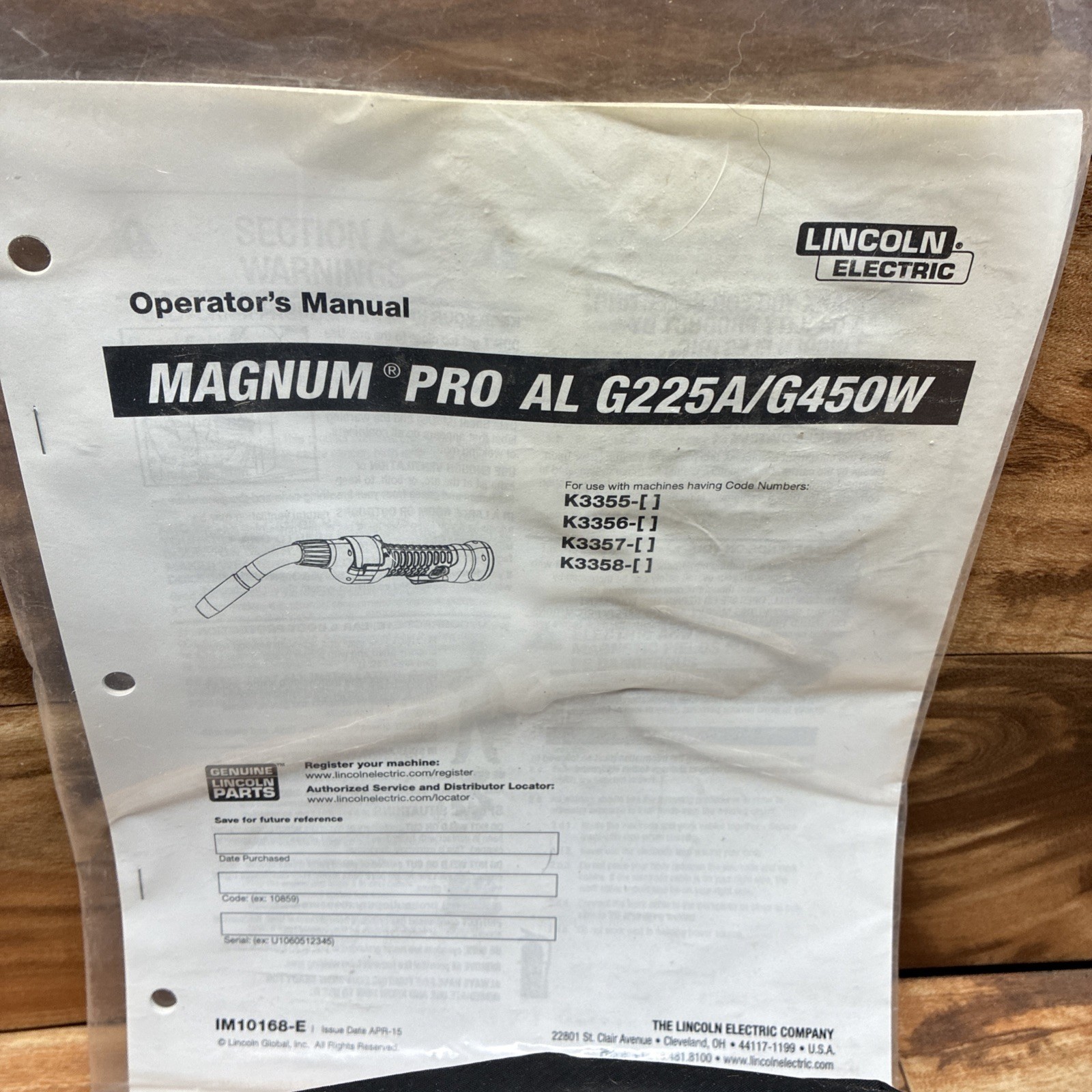 Lincoln Electric Magnum Pro AL G225A Push Pull Gun K3356-2 25ft 7-Pin Power MIG