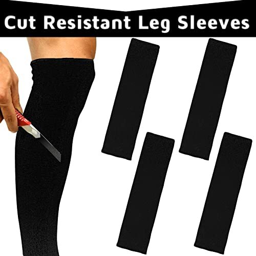 Cut Resistant Leg Sleeves Bite-Proof Protective Leg Sleeves for Welding, Black