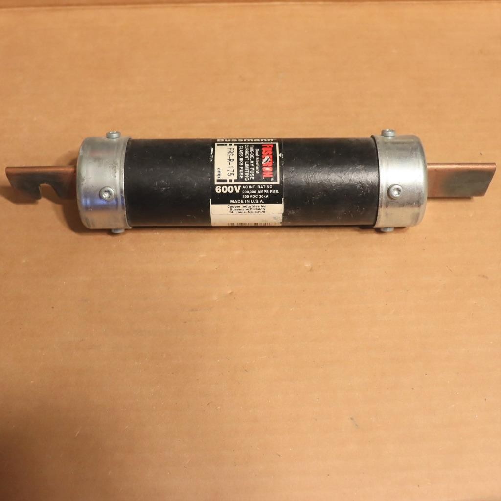 One Bussman Fusetron FRS-R-175 175 Amp 600V Dual Element Time Delay Fuse Long