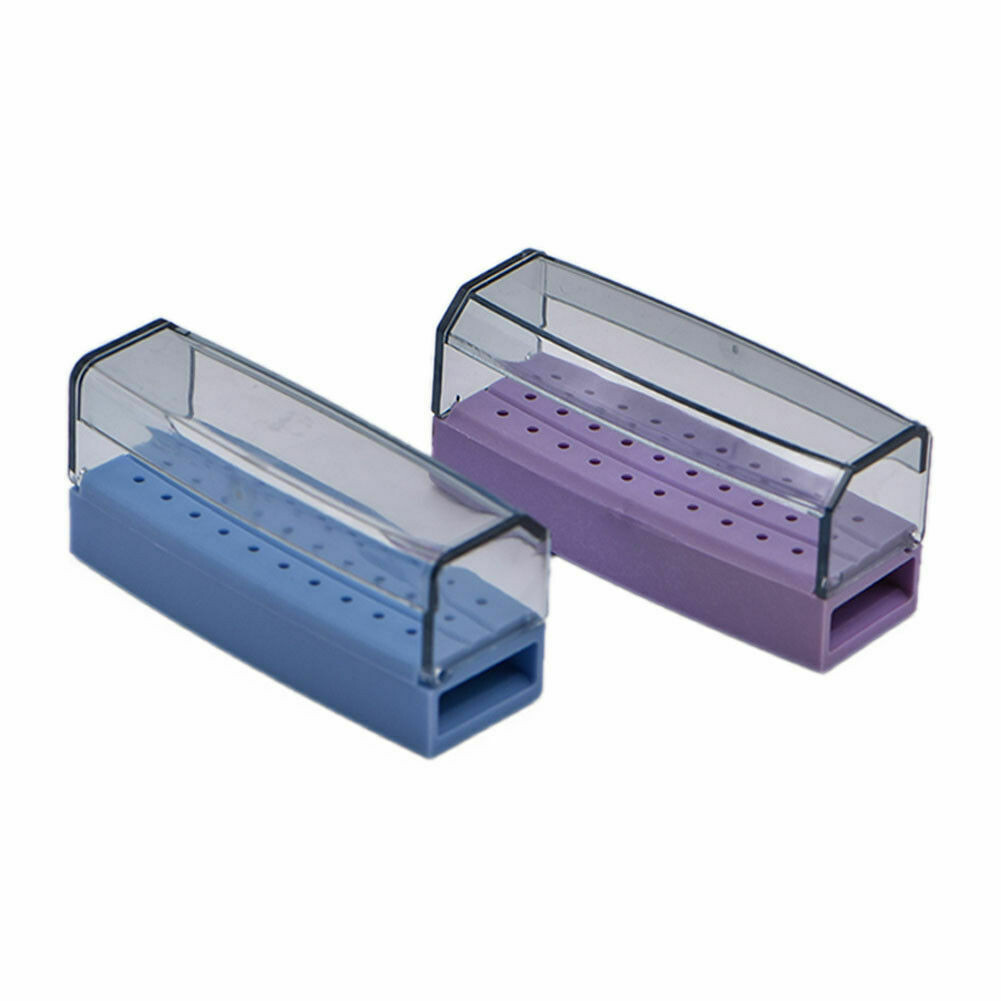 30 Holes Dental Plastic Box Bur Block Case Drill Disinfection Holder With Cover