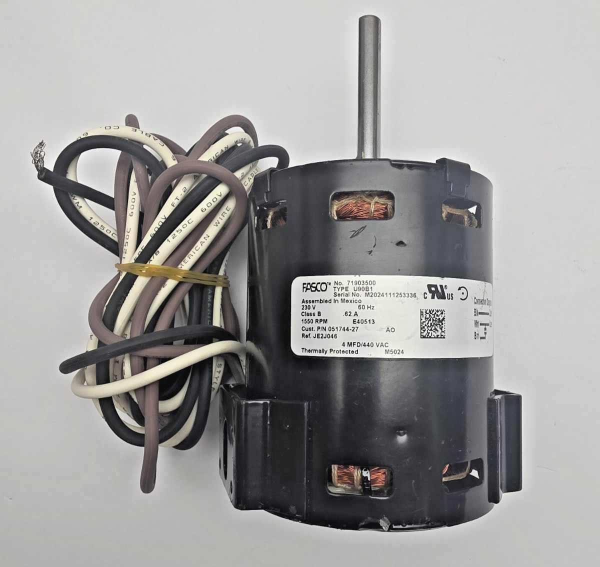FASCO U90B1 71903500 Electric Motor 230V 1550 RPM HVAC Blower Motor