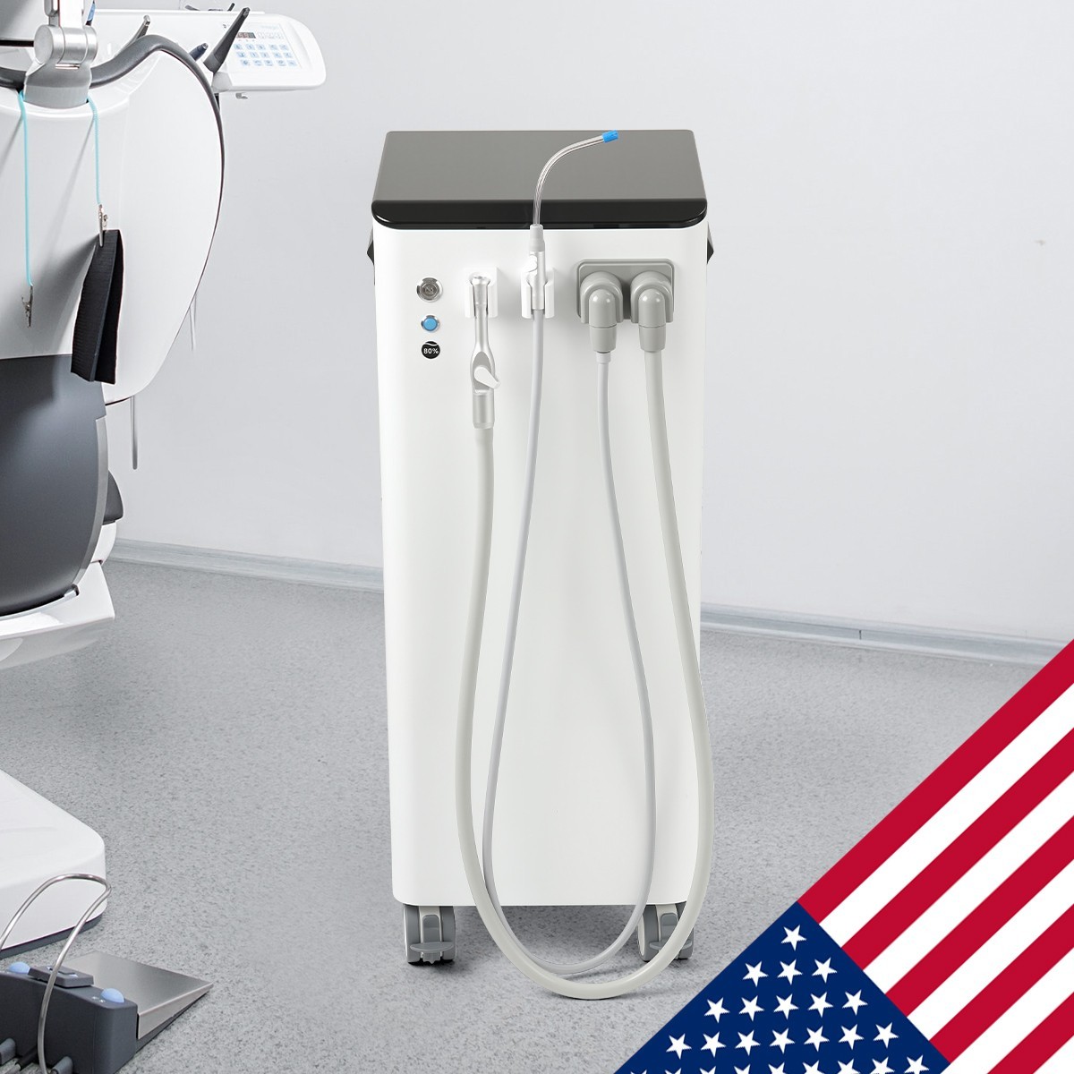 Dental Mobile Suction Unit System Negative Pressure Pump High Volume GS-M300