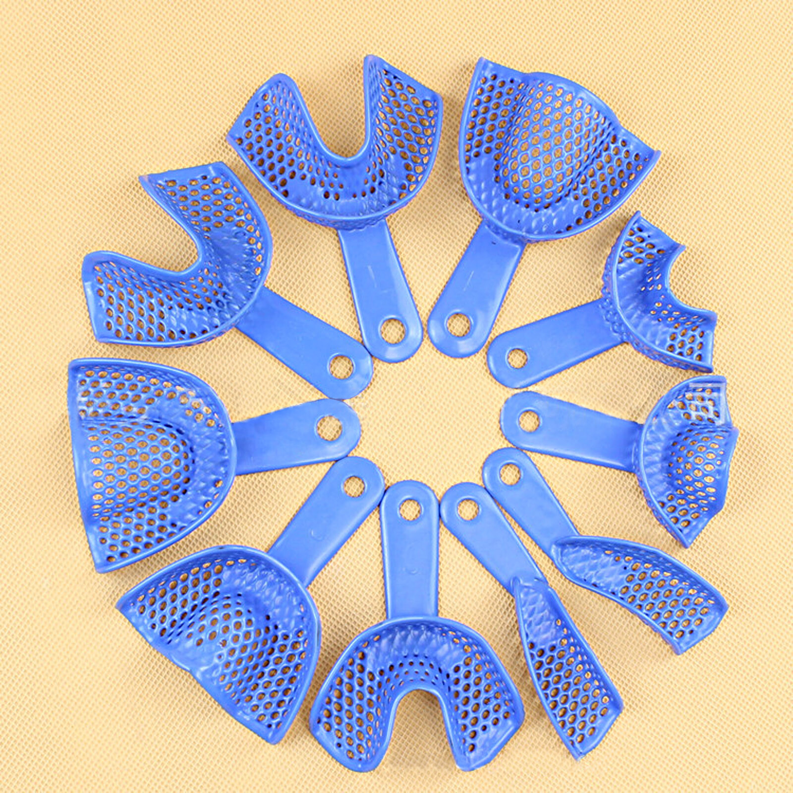 2Pcs/10Pcs Plastic-Steel Dental Impression Trays Material Upper+Lower 5 Sizes