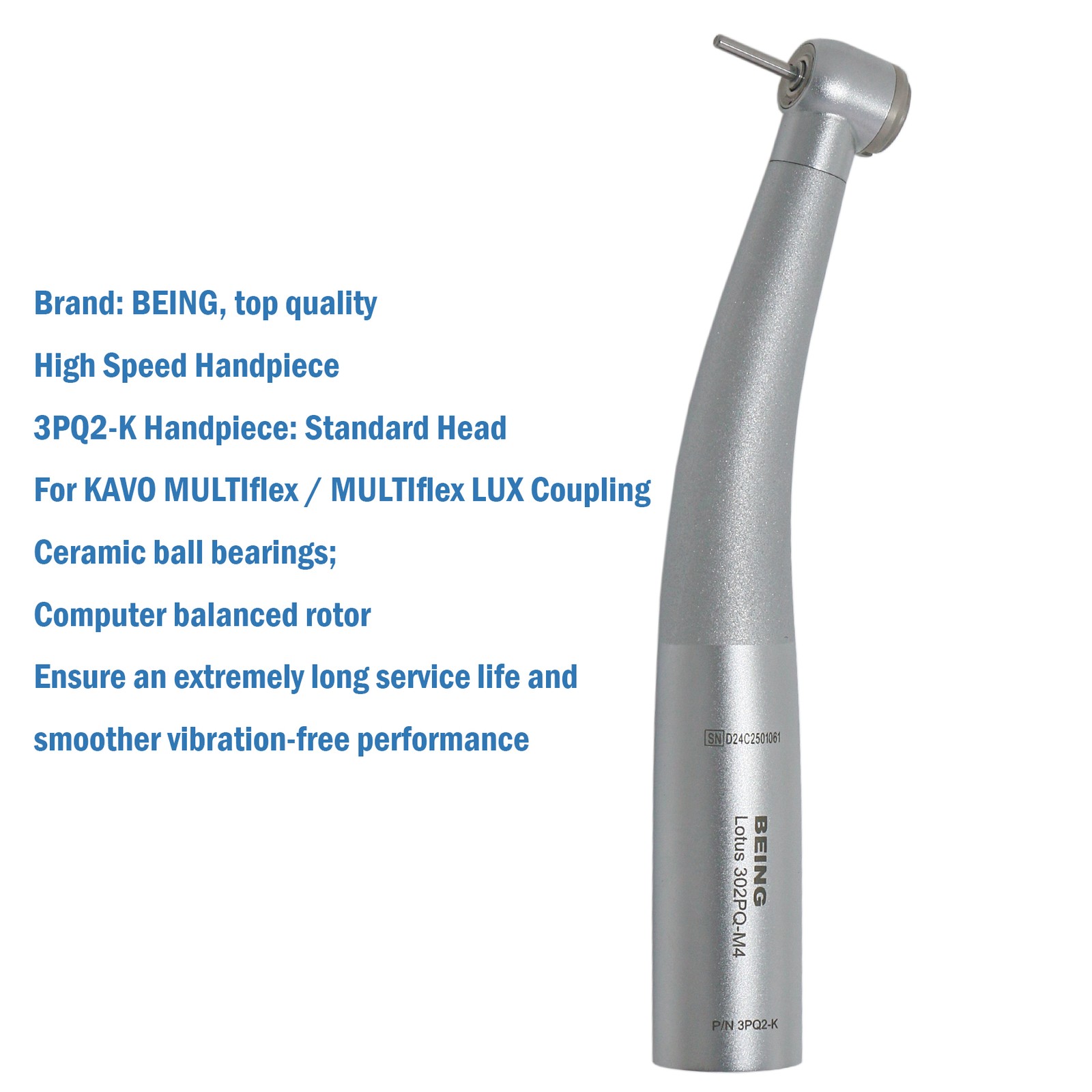 US Lotus BEING High Speed Dental Handpiece Air Turbine 4 Hole Fit KaVo MULTIflex
