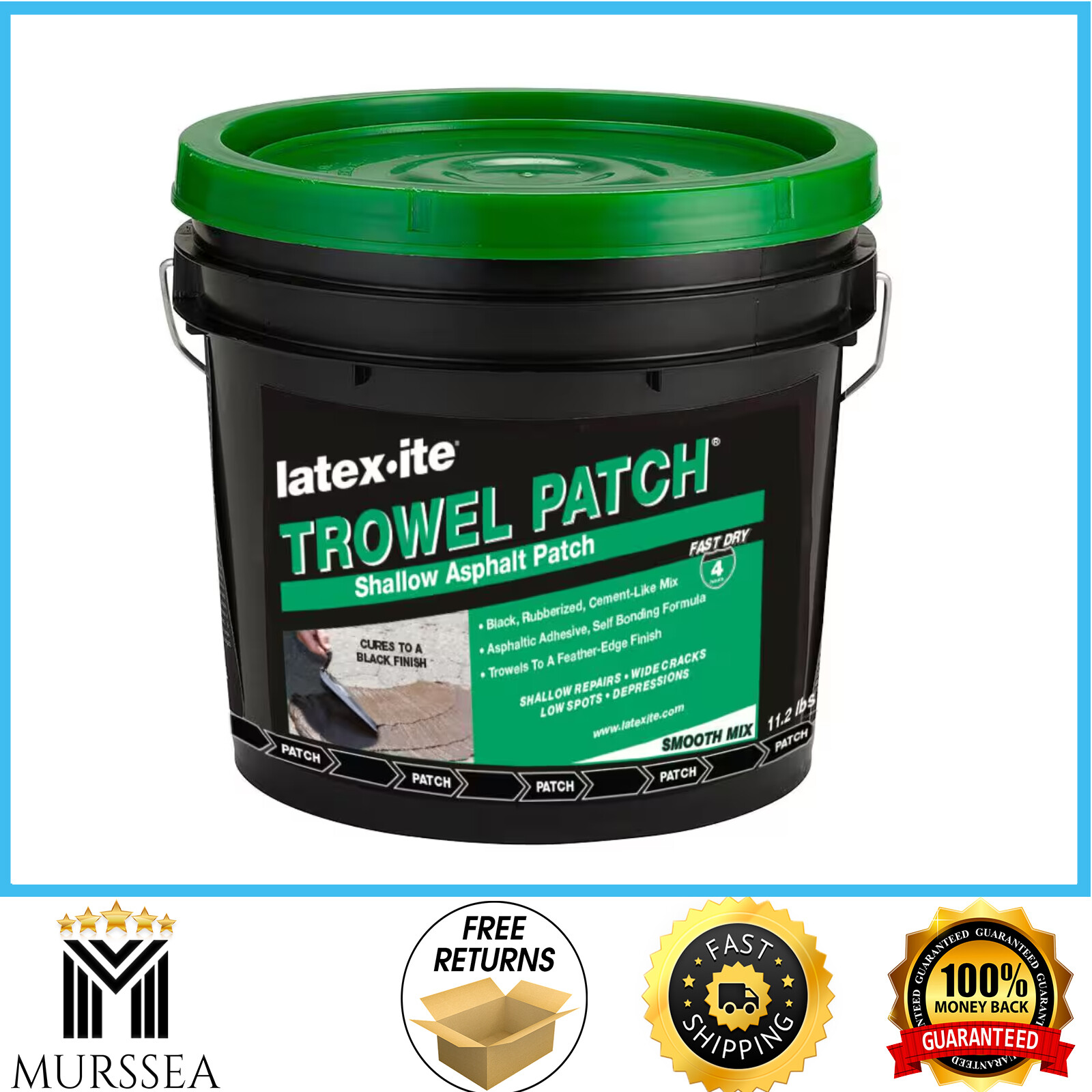 Asphalt Patch Trowel 1 Gallon Repairs Medium To Large Cracks Low Spots Low VOC