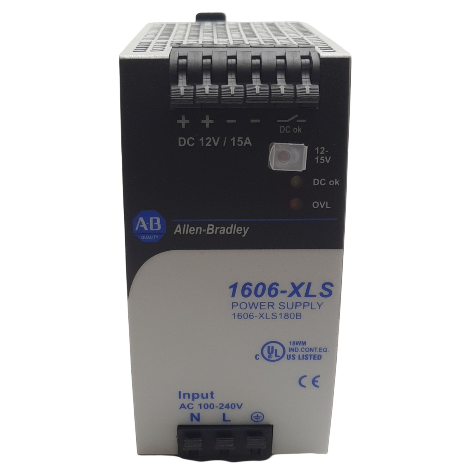 Allen Bradley 1606-XLS180B Power Supply 1-Phase, 240VAC/150VDC In, 15VDC 15A Out