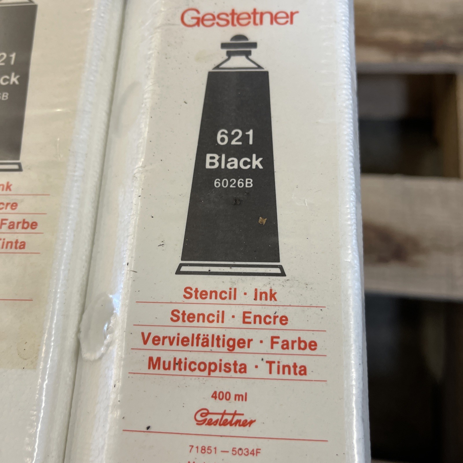 1 Unit Of Gestetner 621 Black Ink Duplicator Screen Printing 400mL NEW Sealed