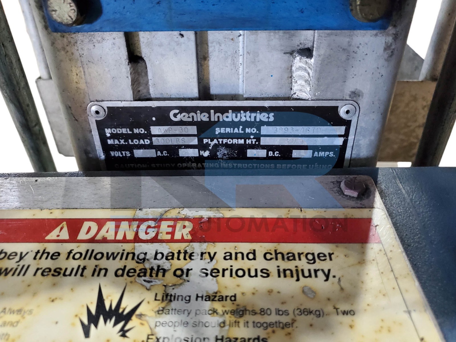 Genie Industries AWP-30 Aerial Work Platforms 30Ft Platform Ht 300Lb Wt Cap
