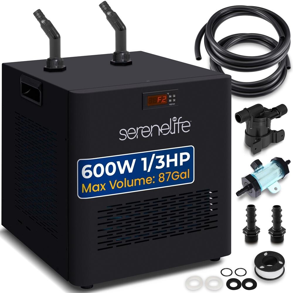 SereneLife Cold Plunge Water Chiller – 600W 1/3 HP Cooling System, Quiet Design