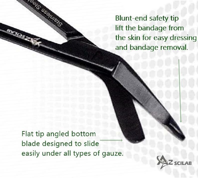 NEW GERMAN 1 Lister Bandage Nurse Scissors – 7.25″ Black Fluoride Coated Color