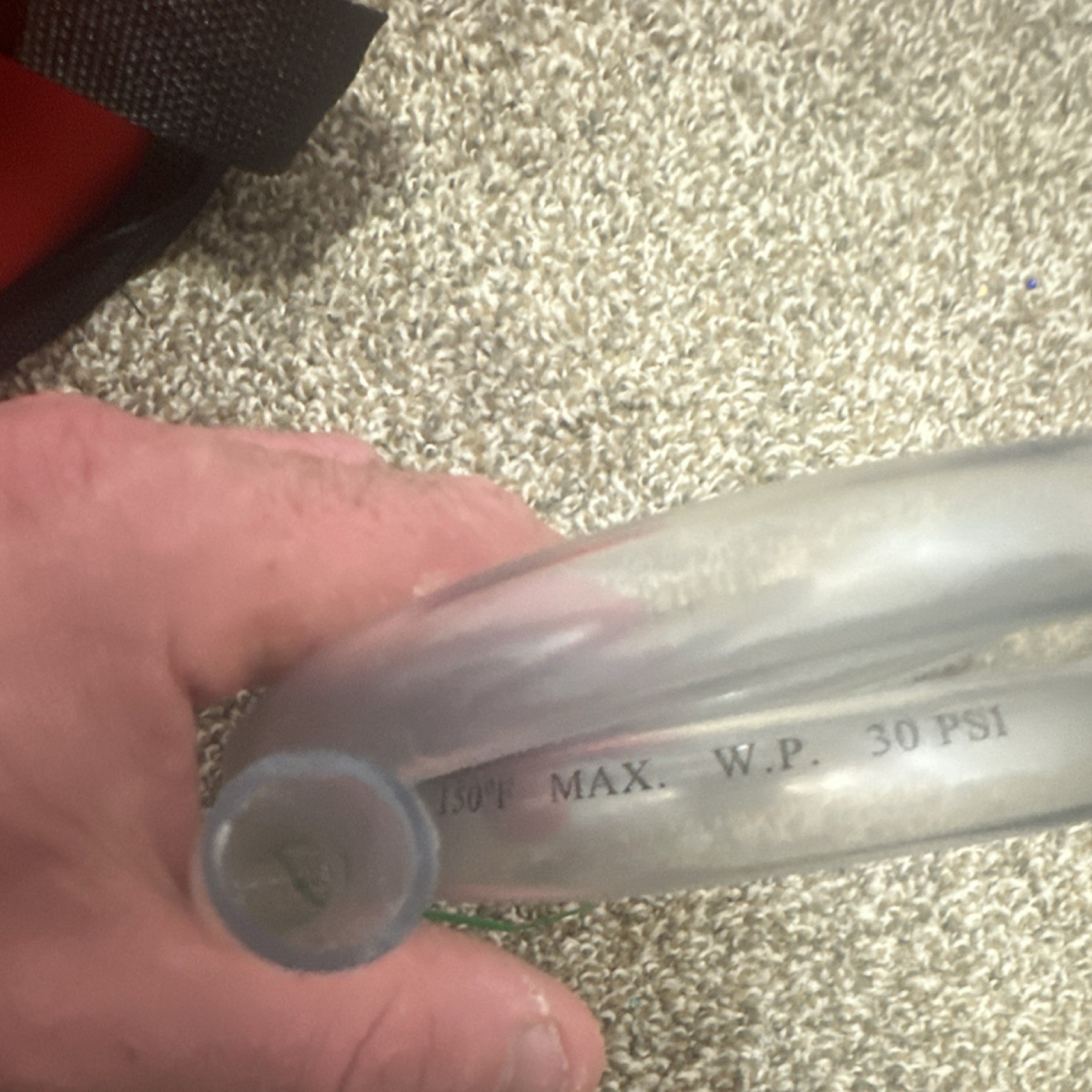 PVC Clear Cut Hose Tubing 1/2 in ID x 5/8 in OD 30 psi Maximum Pressure Durable