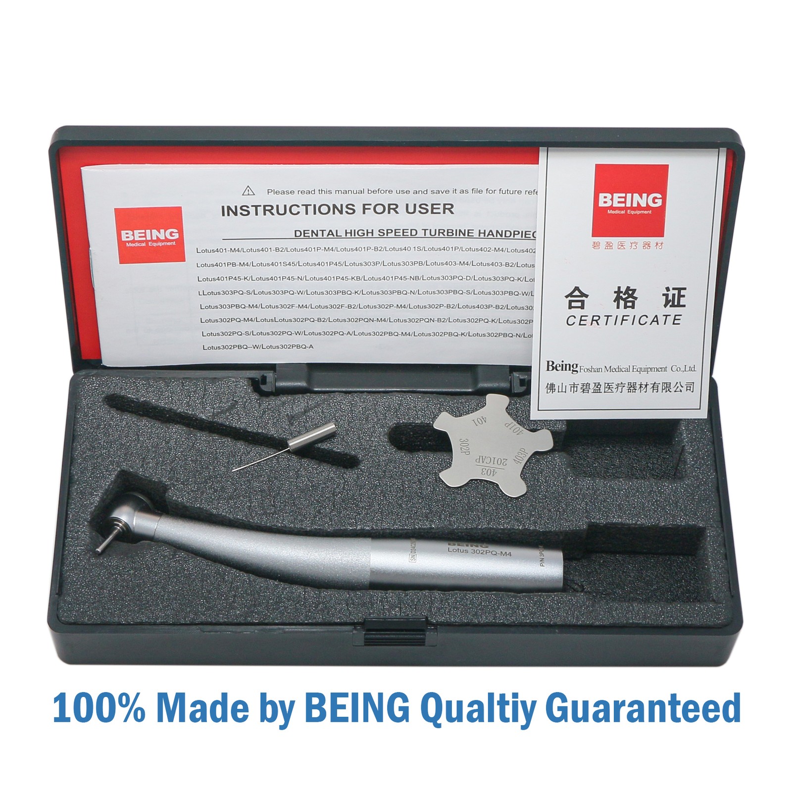 US Lotus BEING High Speed Dental Handpiece Air Turbine 4 Hole Fit KaVo MULTIflex