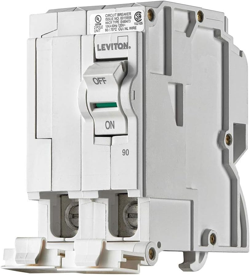 90A 2-Pole Plug-On Standard Branch Circuit Breaker, Hydraulic Magnetic, 120/240