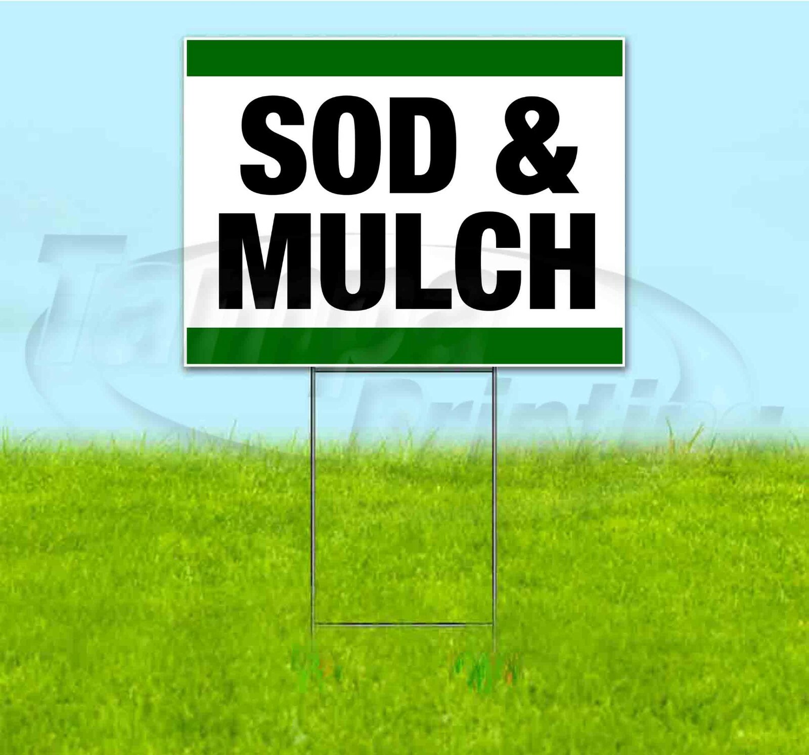 SOD & MULCH 18×24 Yard Sign WITH STAKE Corrugated Bandit BUSINESS LANDSCAPING