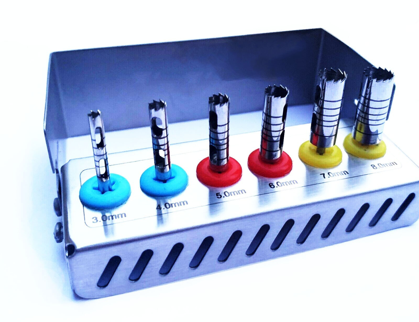 Dental Long Trephine Drills Kit 6 Pcs Implant Crown Removal Kit Free Bur Holder