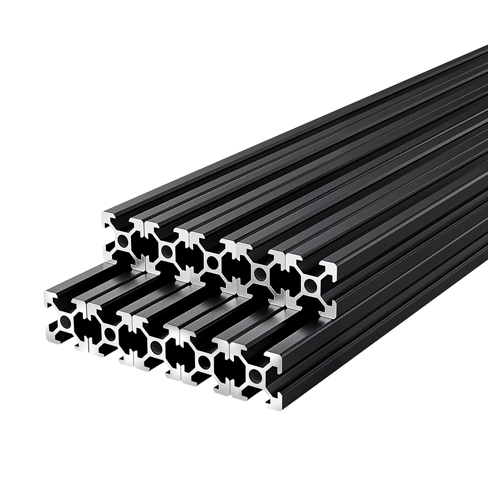 VEVOR 10PCS 2020 Aluminum Extrusion 48″ 1220 mm T Slot Linear Rail Black
