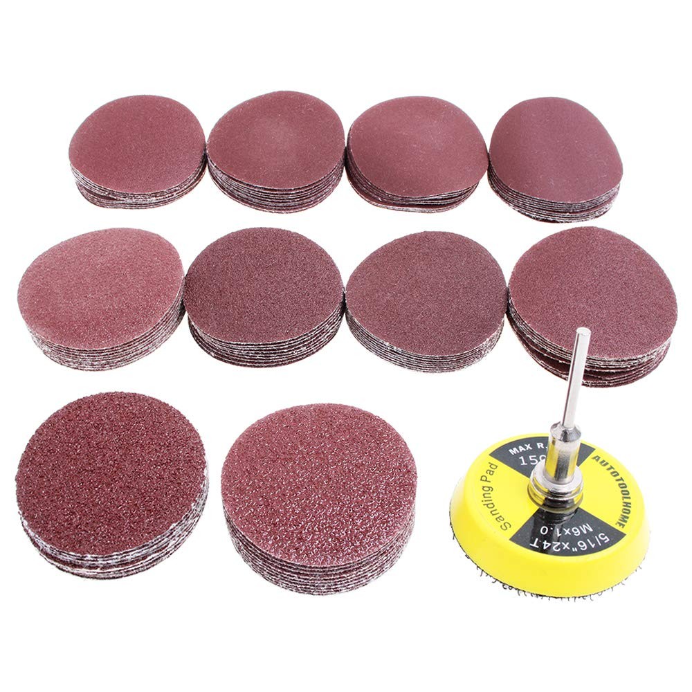 100 Pack 2 Inch Sanding Discs Kit 40 60 80 100 120 150 180 240 320 400 Grit