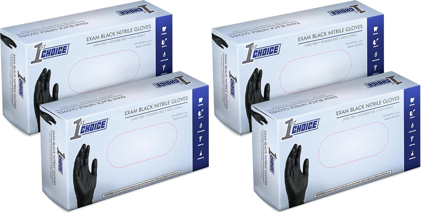 1st Choice Black Nitrile Gloves Disposable Latex Free – Exam Grade Black Glov…