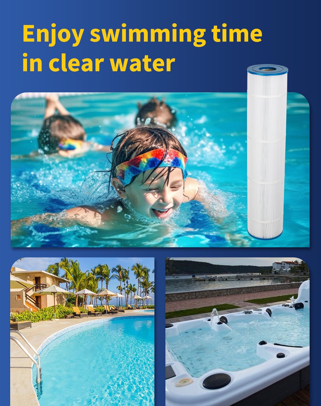 Zotee Pcc130-Pak4 Pool Filter Cartridge Replaces Clean And Clear Plus 520