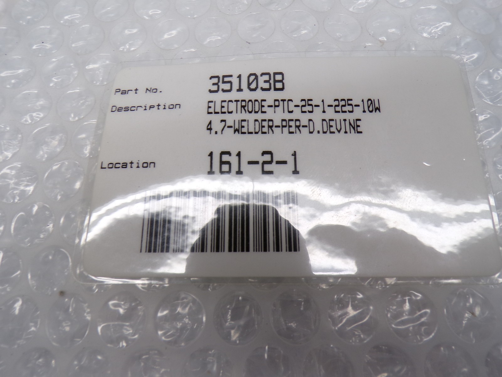 INDUSTRIAL SPARE PTC-25-1-225-10W 35103B ELECTRODE (AS PICTURED) NSNP