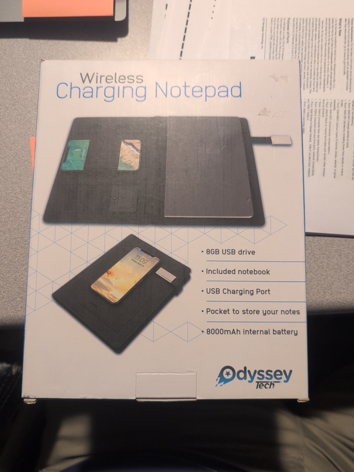 Portable Folder Wireless Charging Phone Portfolio Notebook Organizer 8gb USB