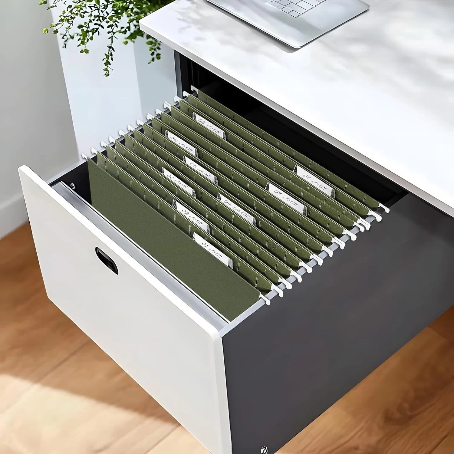 Organize with Style: 6 Green Hanging File Folders for Home & Office, Letter Size