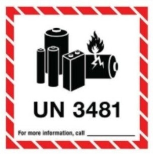UN3481 Lithium Ion Shipping Labels Stickers Lot of 10 3X4 inch Veteran Owned Bus