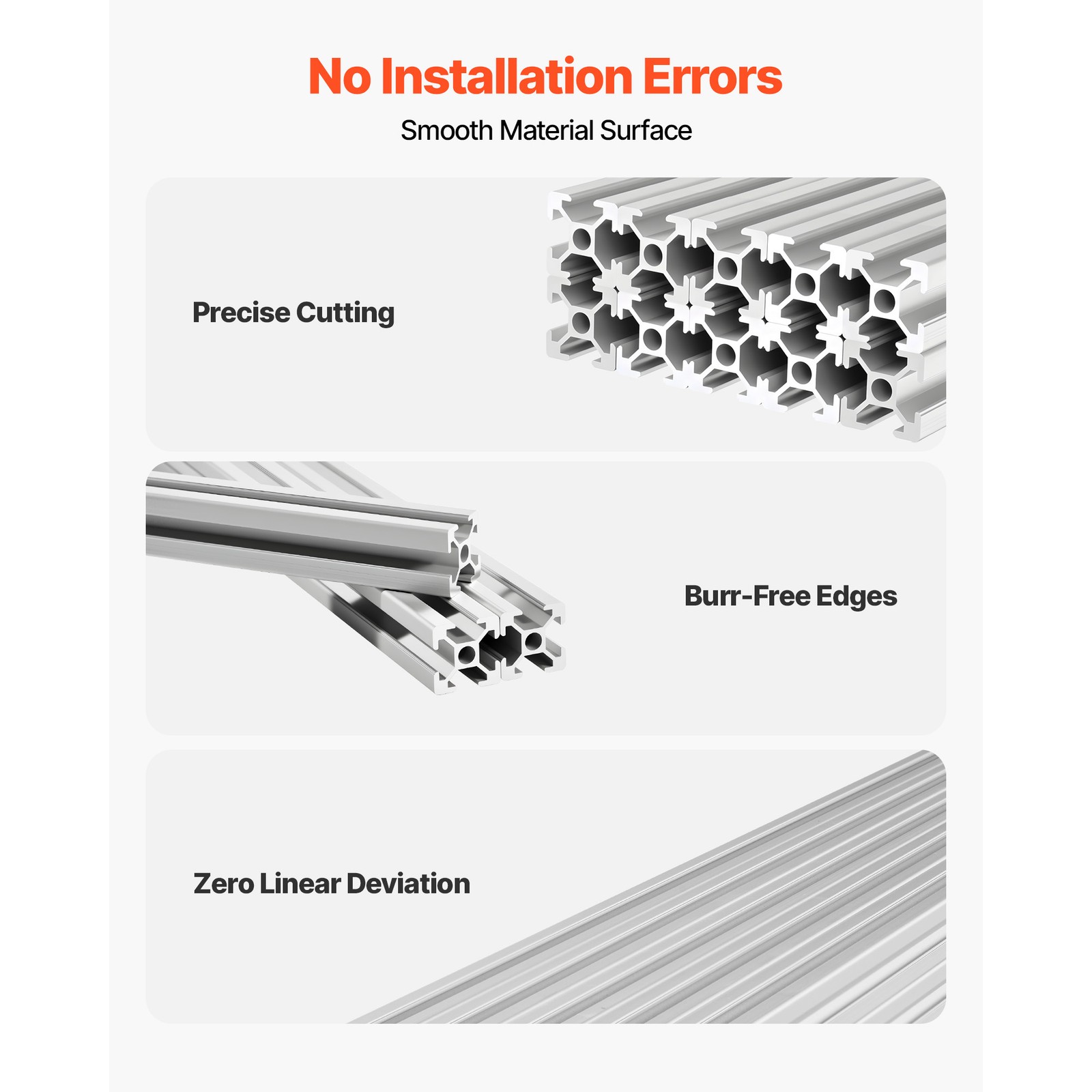 Uimoso 10PCS 2020 Aluminum Extrusion 48″ 1220 mm T Slot Anodized Linear Rail