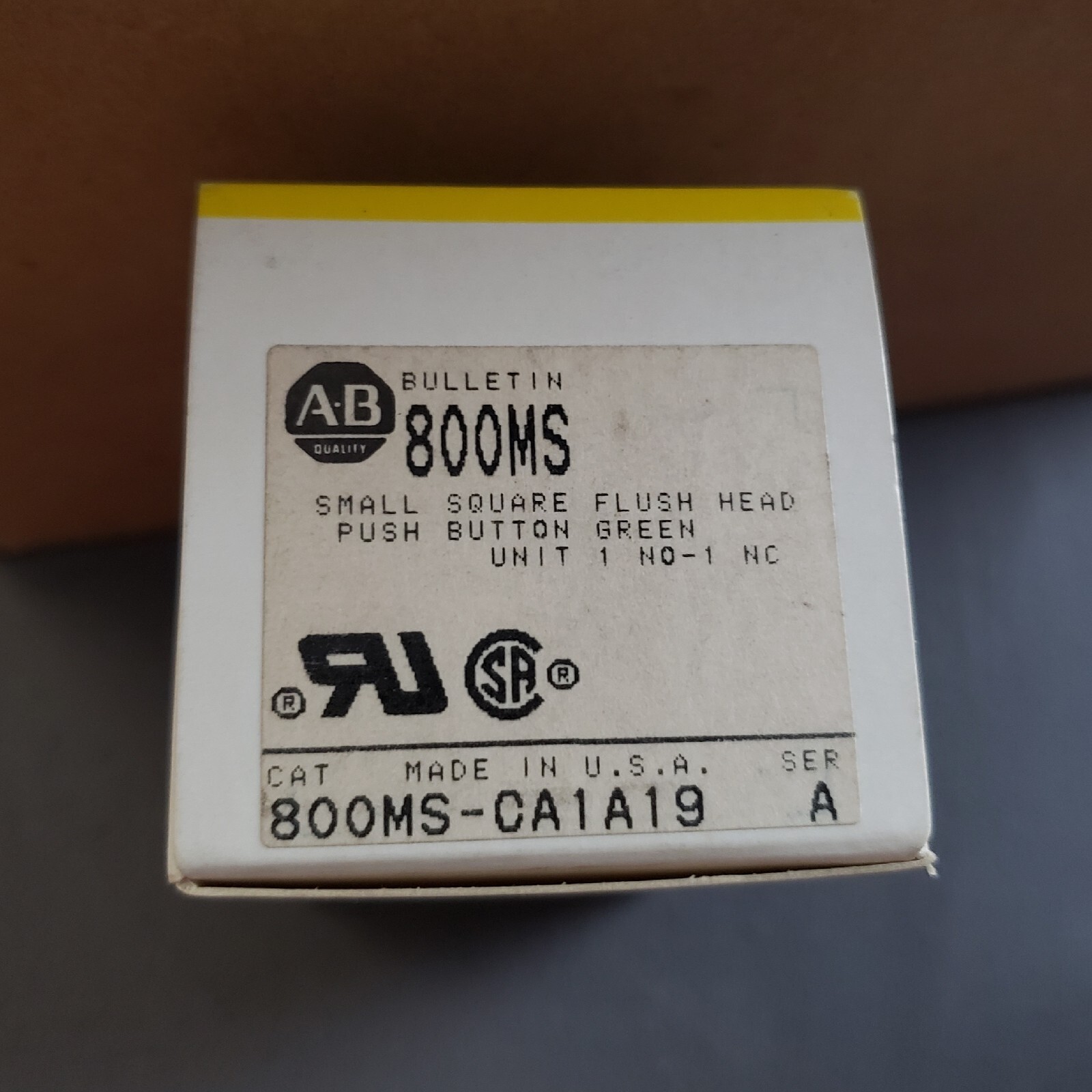 NOS Allen Bradley 800MS-CA1 / 800MSCA1 / 800M-XA AB Square Start Button USA Made
