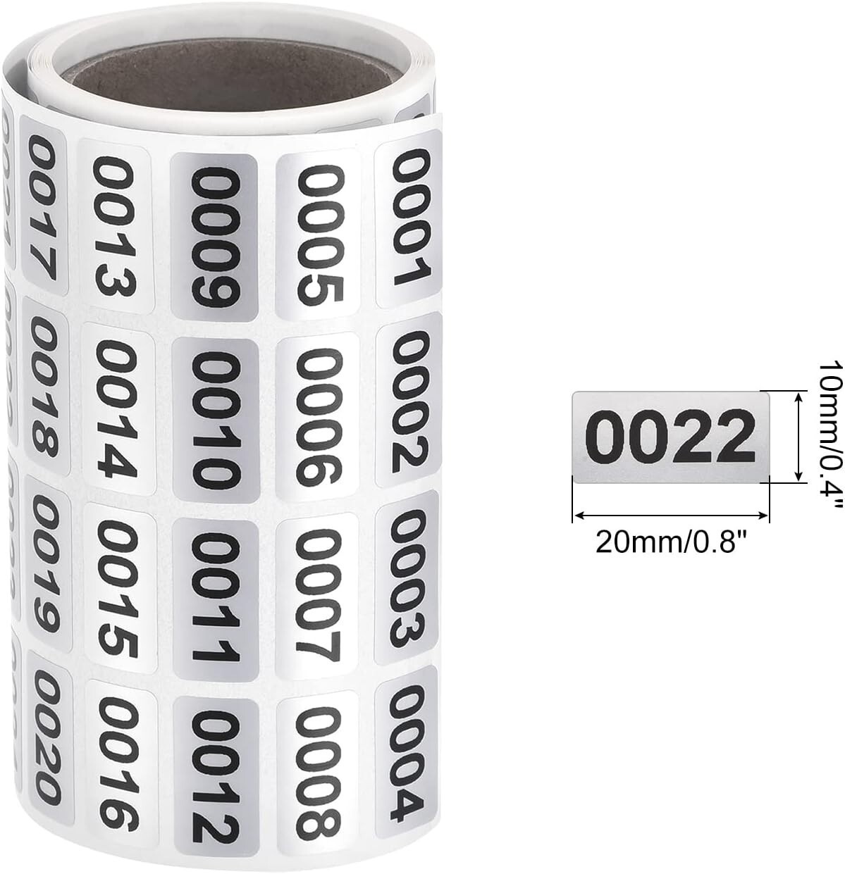 1-20000 Consecutive Number Label Stickers Inventory Control Adhesive Waterproof