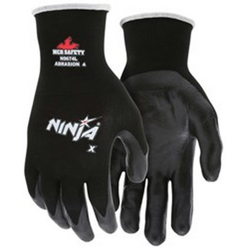 Ninja® X 15 Gauge Nylon/Lycra® Shell, Bi-Polymer Coated Palm & Fingertips,