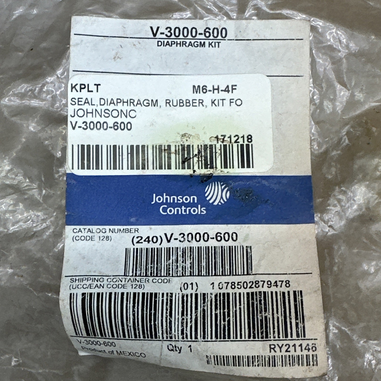 Johnson Controls V-3000-600 Diaphragm For V3000 || NNB – FAST SHIPPED + WARRANTY