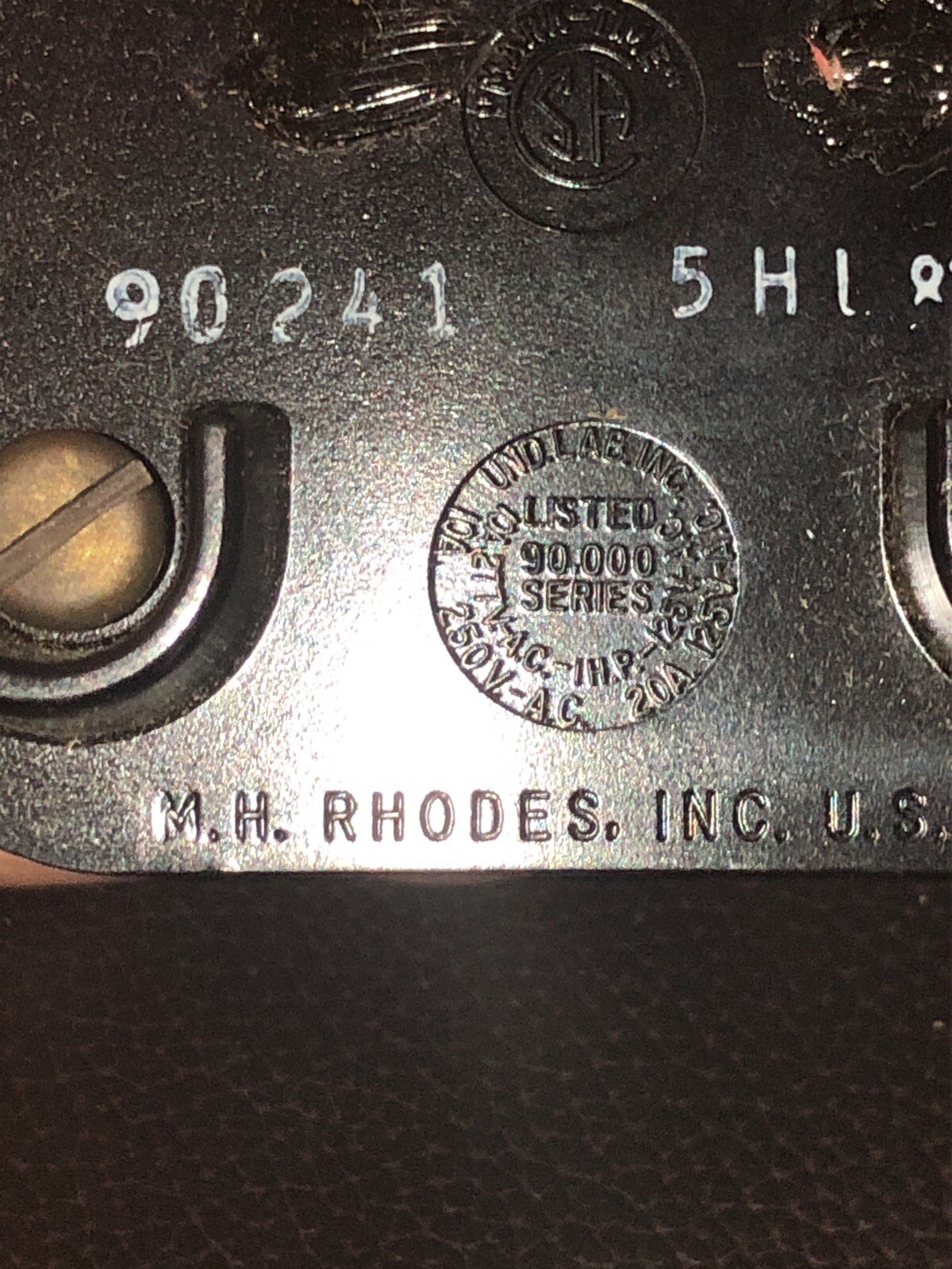 M.H. RHODES INC. TIMER 5 Hour 90241 5HL 83 (20 AMP RATED) Heavy Duty Type