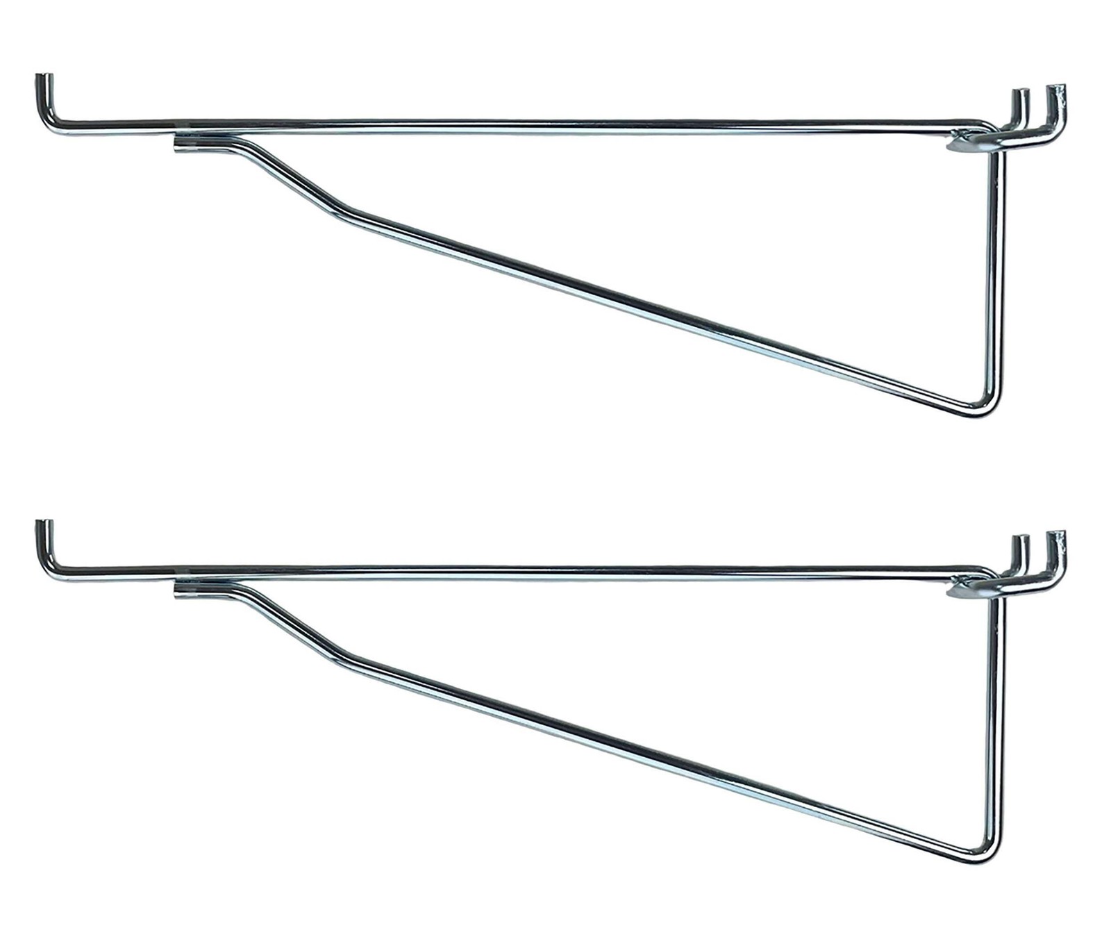 ProCraft Brand (2 Pack) Metal 12 Inch Shelf Bracket Garage Peg Hanger Silver
