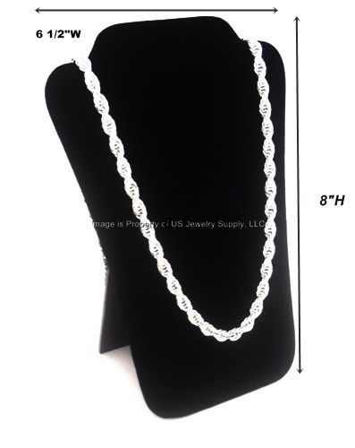 1 Black Velvet Necklace Pendant Easel Back Jewelry Display Stand 6 1/2″W x 8″H