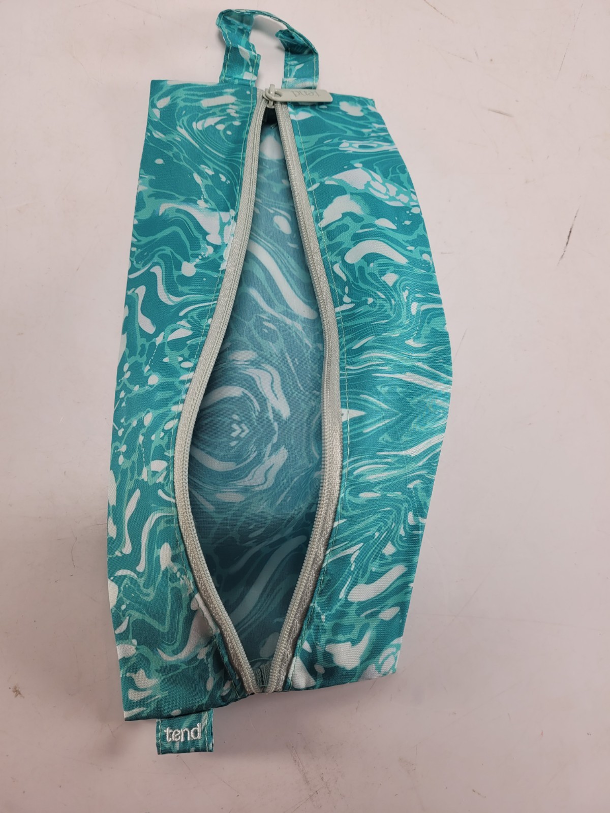 Baggu x Tend Zen Pack Zipper Aqua Blue Bag Case 10″x4″