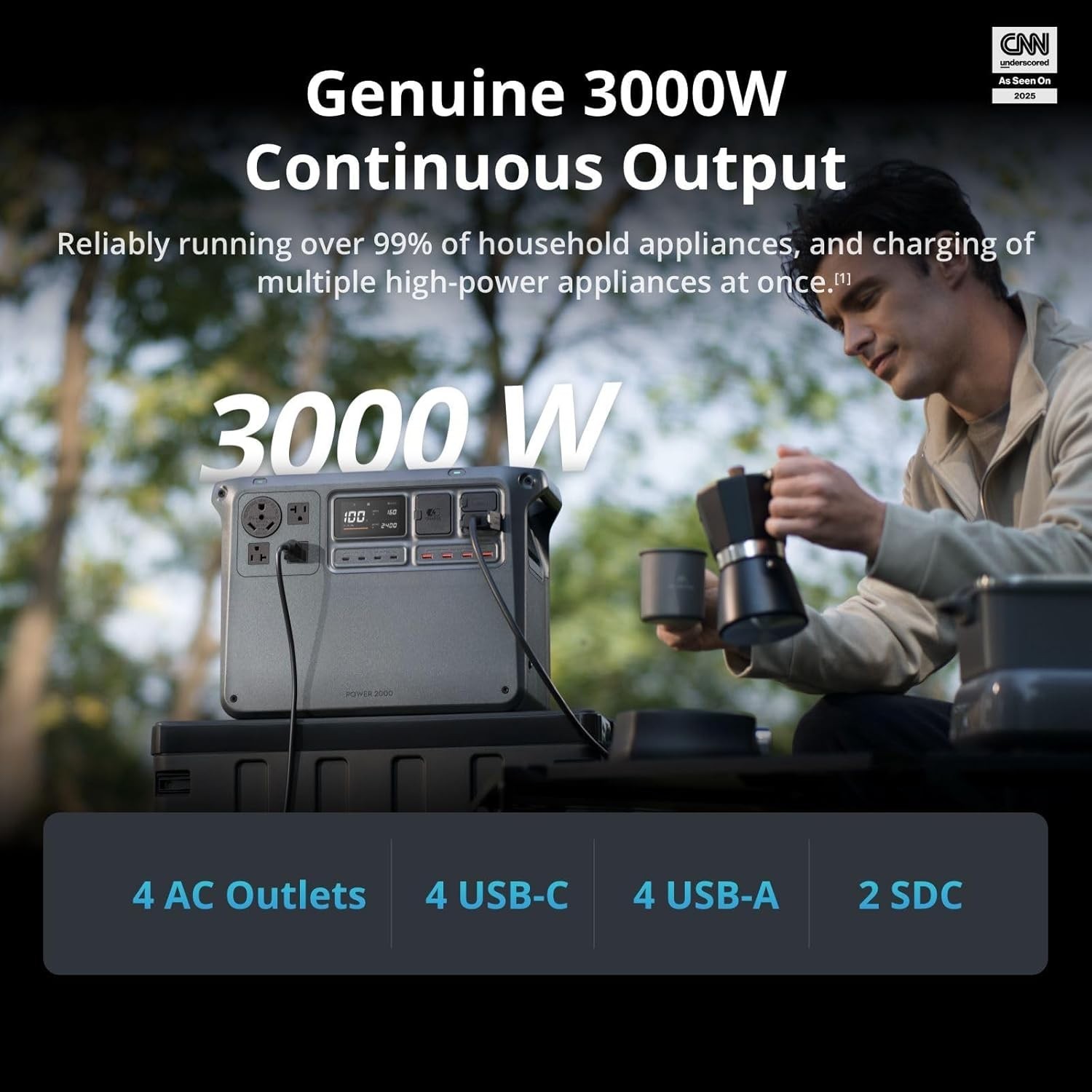 DJI Power 2000 Portable Power Station 2048Wh 3000W Solar Generator Backup UPS RV