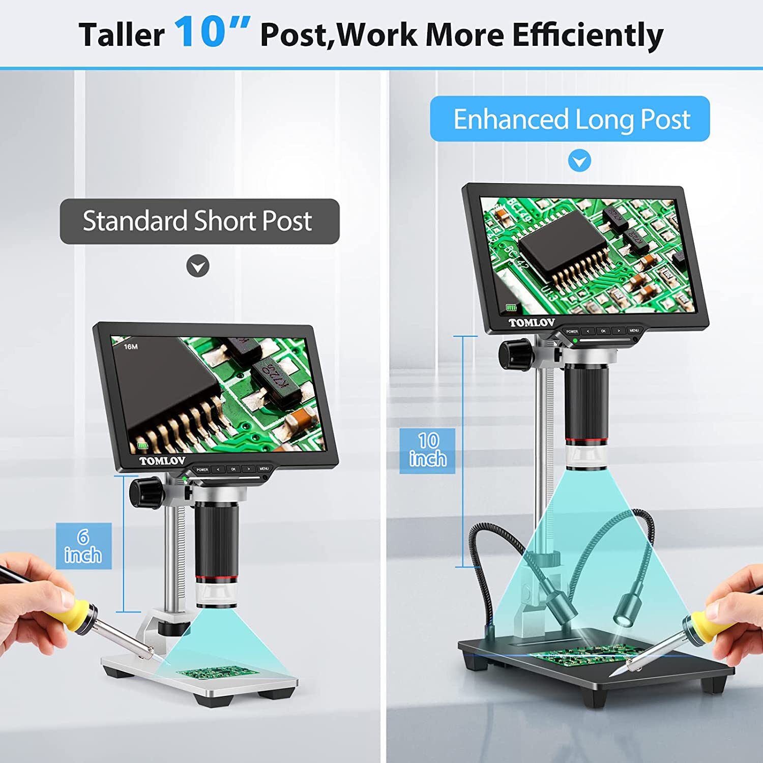26cm Universal Digital Microscope Stand Adjustable Holder for TOMLOV DM202 pro