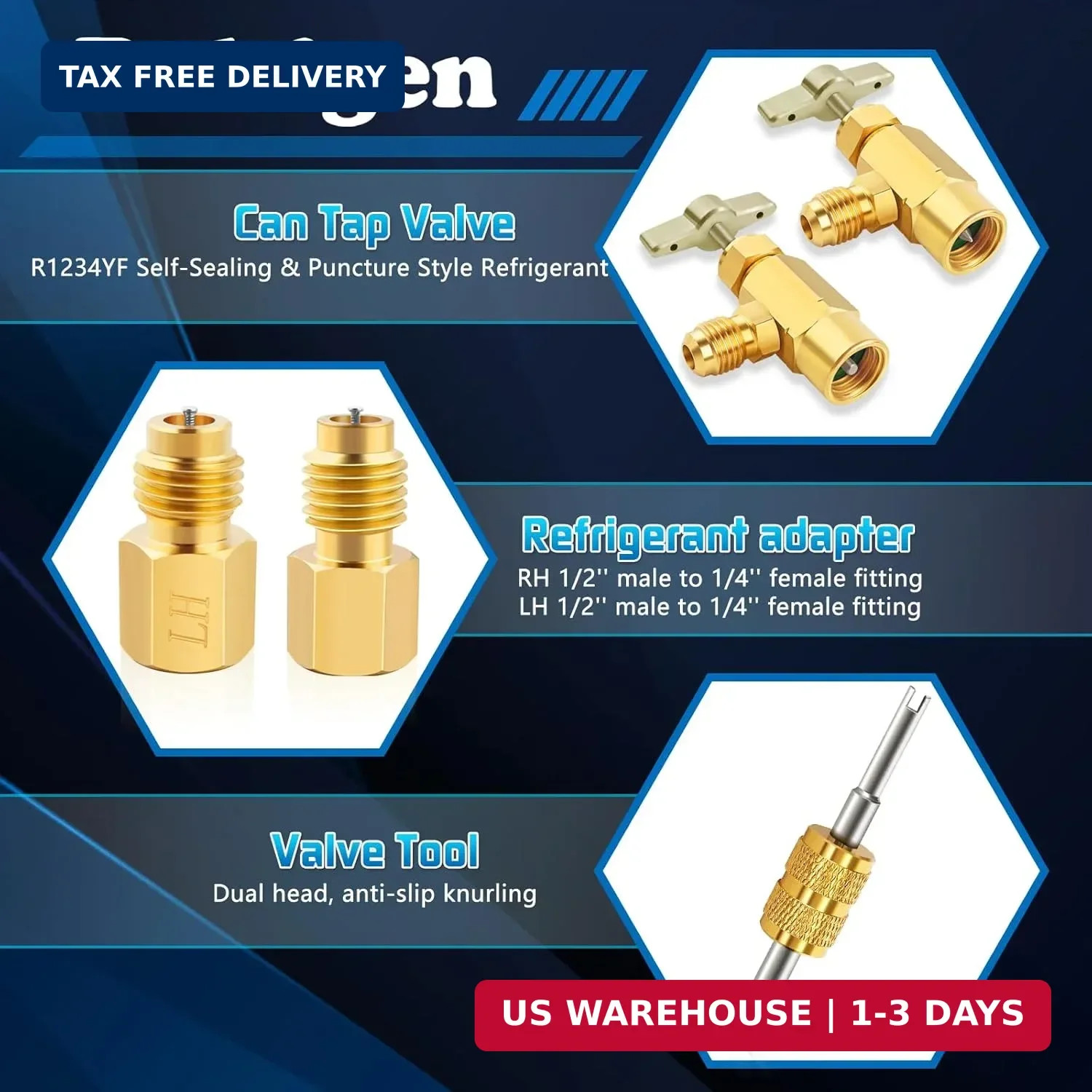 R1234YF Can Tap, R1234YF Self-Sealing and Puncture Style Refrigerant Can Tap Val