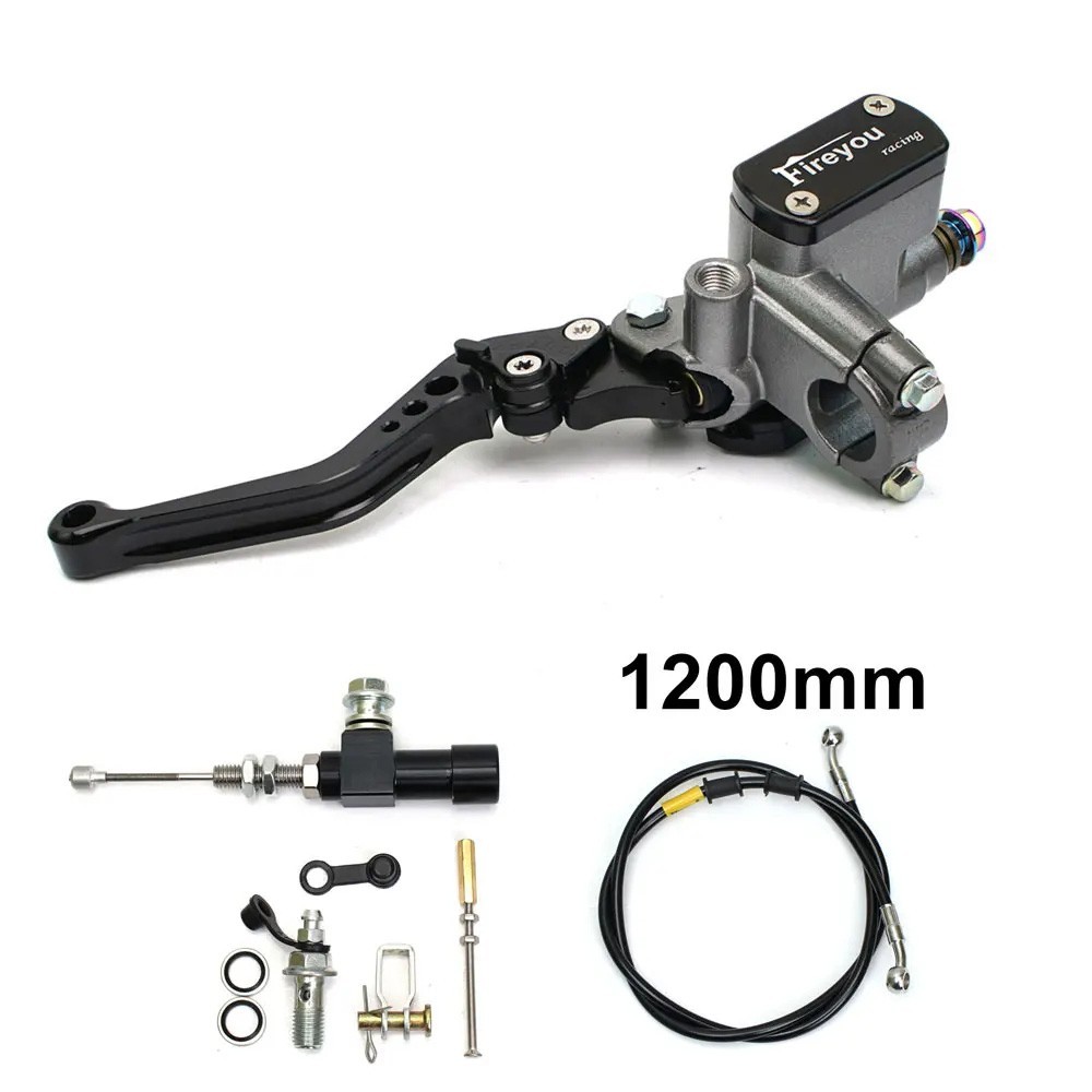 7/8in Motorcycle Hydraulic Brake Clutch Kit Lever Pump Hose for Yamaha Honda