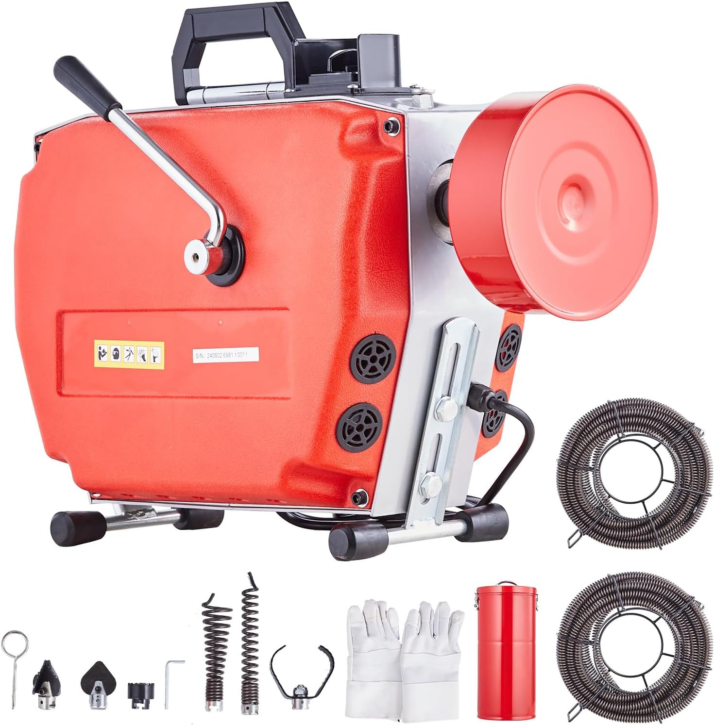 VEVOR 120FT X 7/8 Inch Drain Cleaner Machine, 420W Electric Sewer Snake Auger Ma