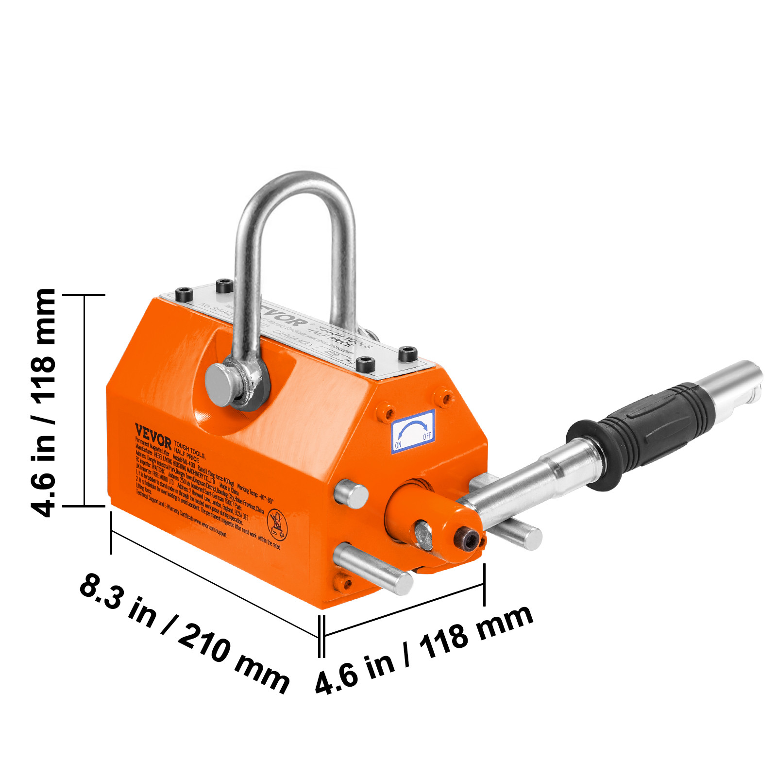 600KG Permanent Magnetic Lifter Lifting Magnet 1320 lbs/600 kg Neodymium Hoist