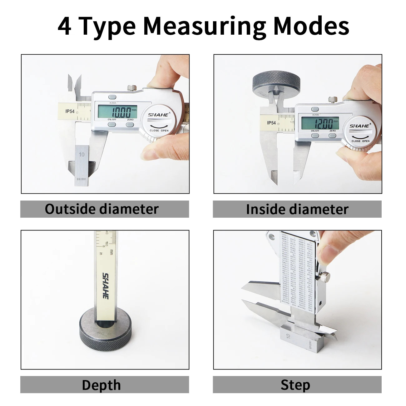 SHAHE Digital Caliper 8 Inch 200mm Hardened Stainless Steel Electronic LCD