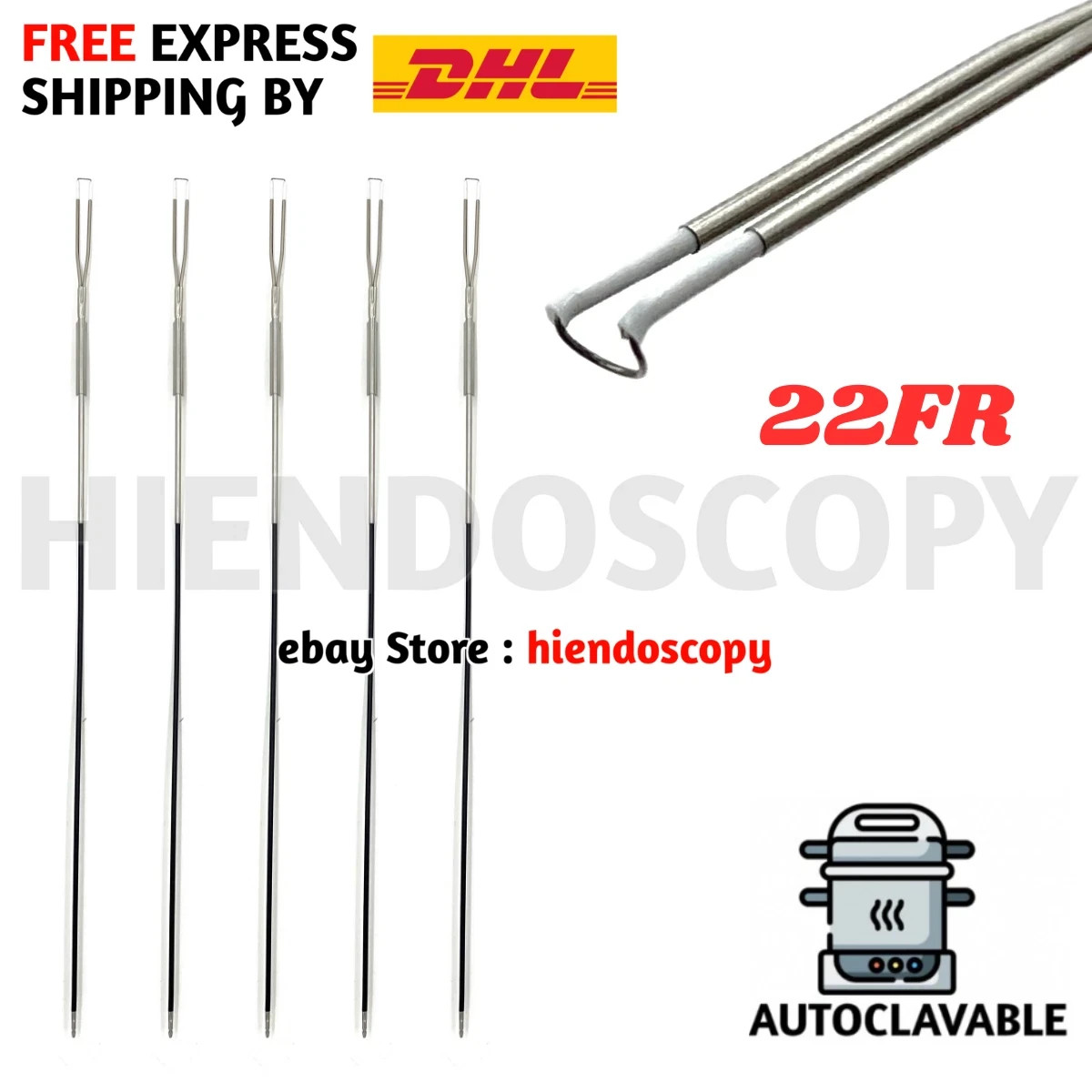 BIPOLAR CUTTING LOOP 22FR SINGLE STEM FOR RESECTOSCOPE SET OF 05 PCS CE